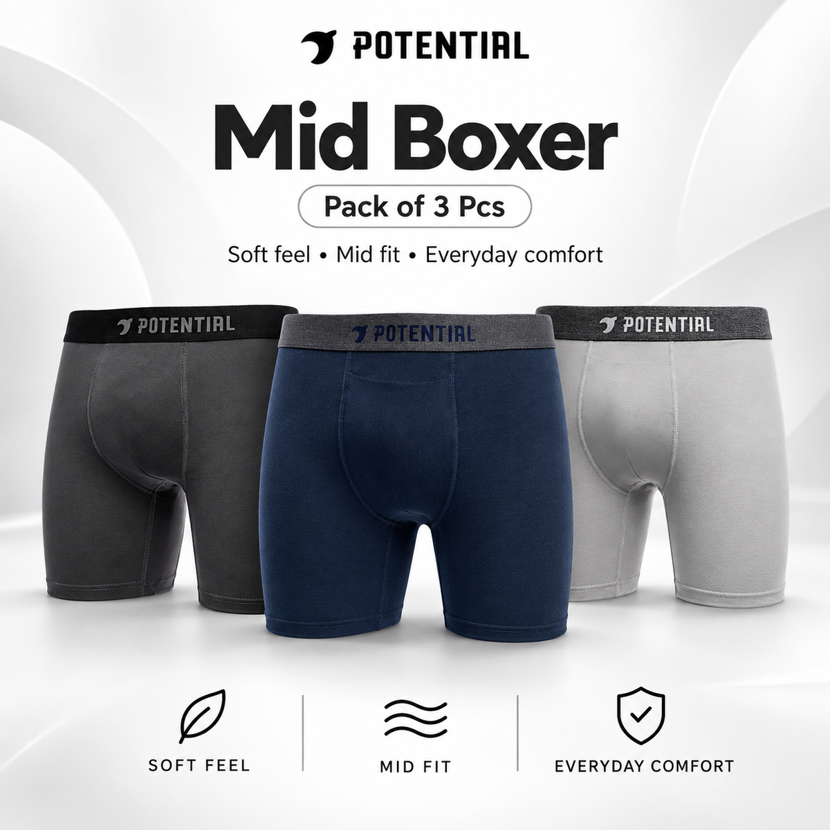 Pack Mid boxer (3 Pcs)