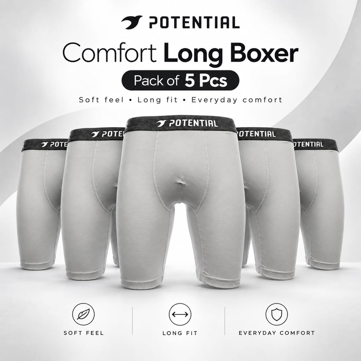 Pack Comfort Long boxer (5 Pcs)